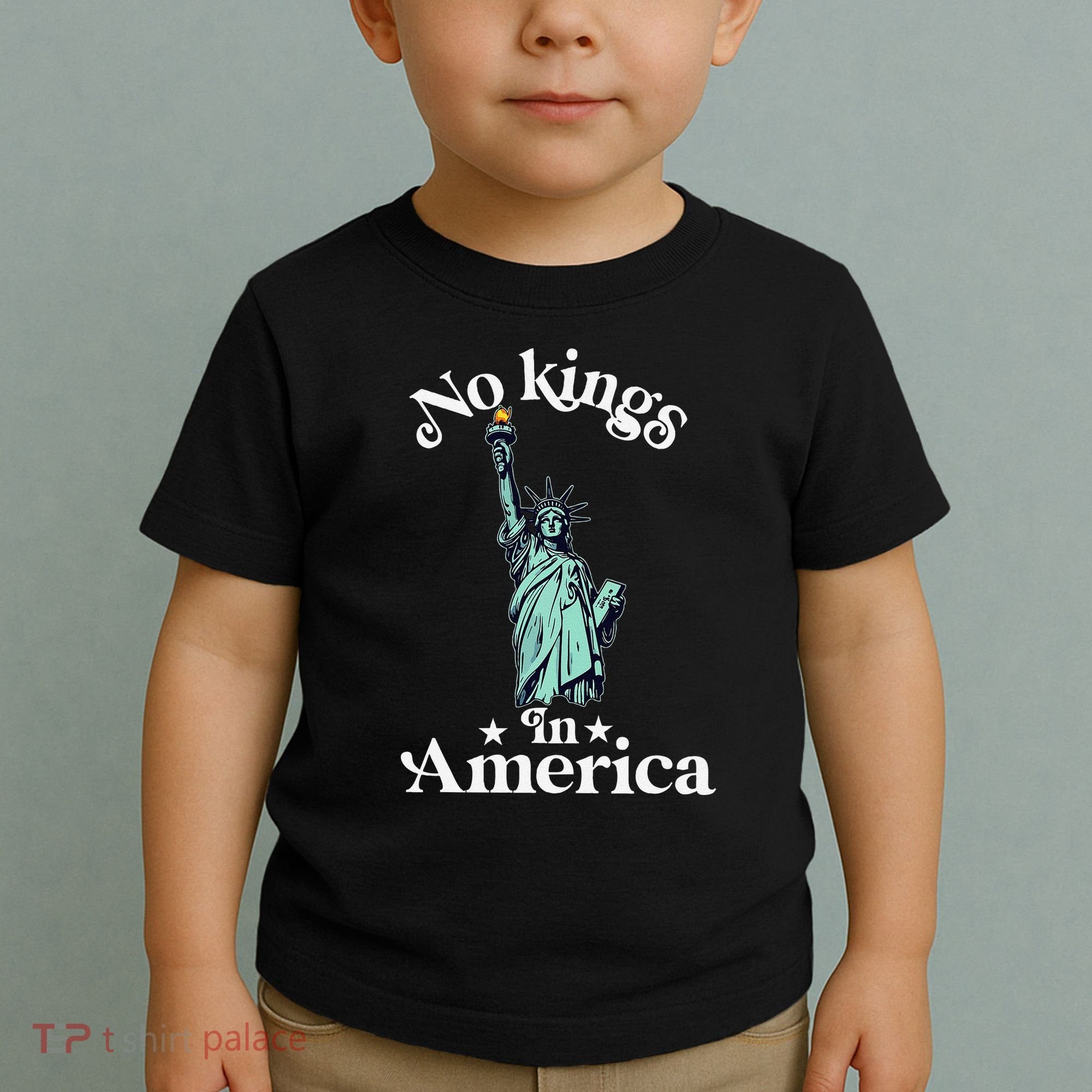 No Kings In America Flag Protest Save Democracy Toddler T-Shirt