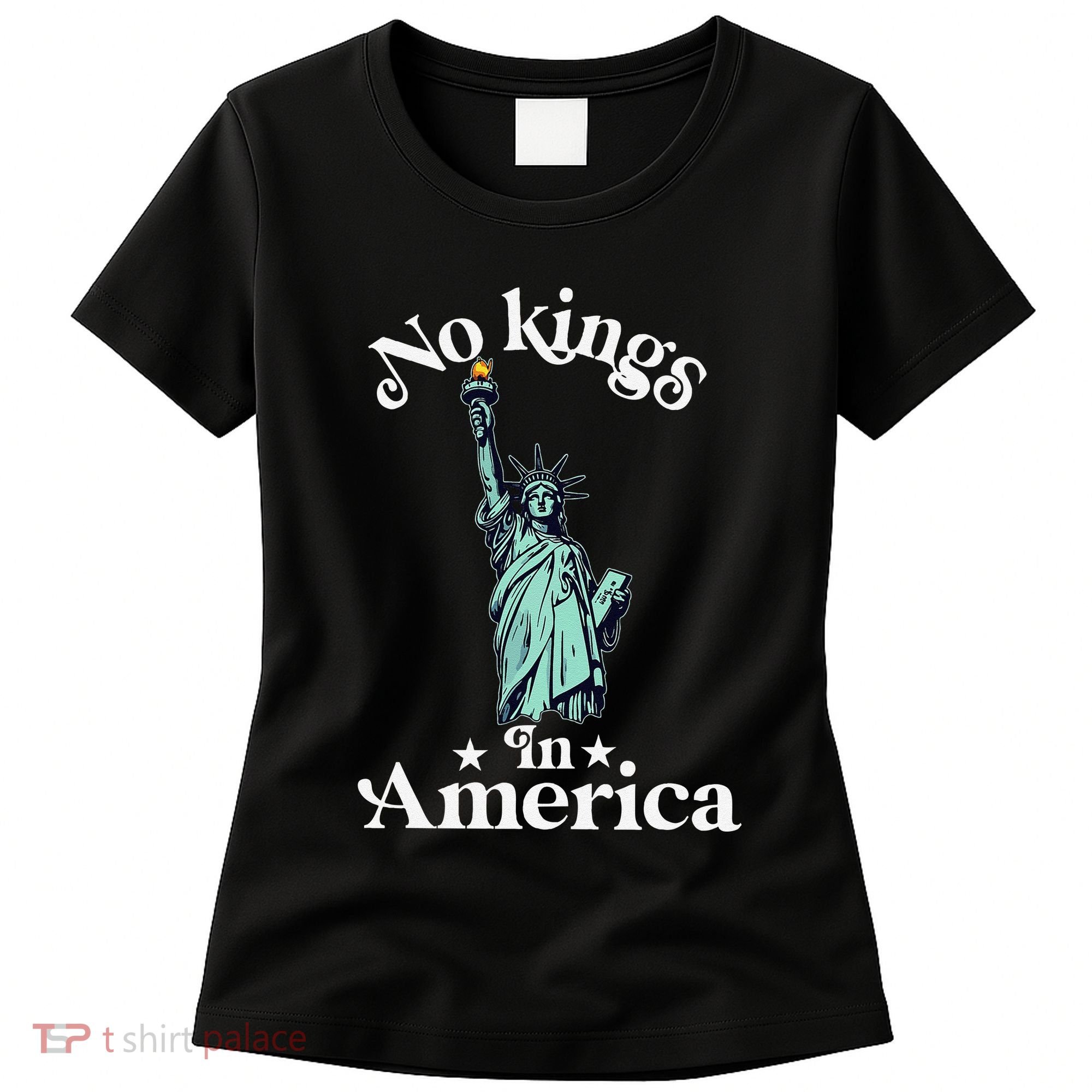 No Kings In America Flag Protest Save Democracy Women's T-Shirt