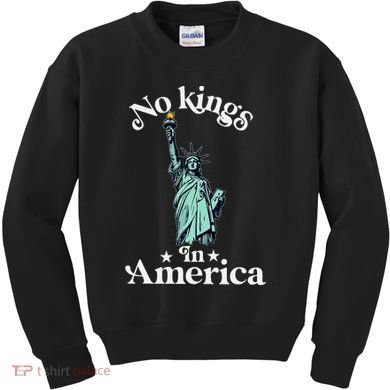 No Kings In America Flag Protest Save Democracy Kids Sweatshirt