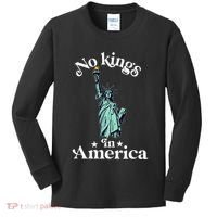 No Kings In America Flag Protest Save Democracy Kids Long Sleeve Shirt thumb 0