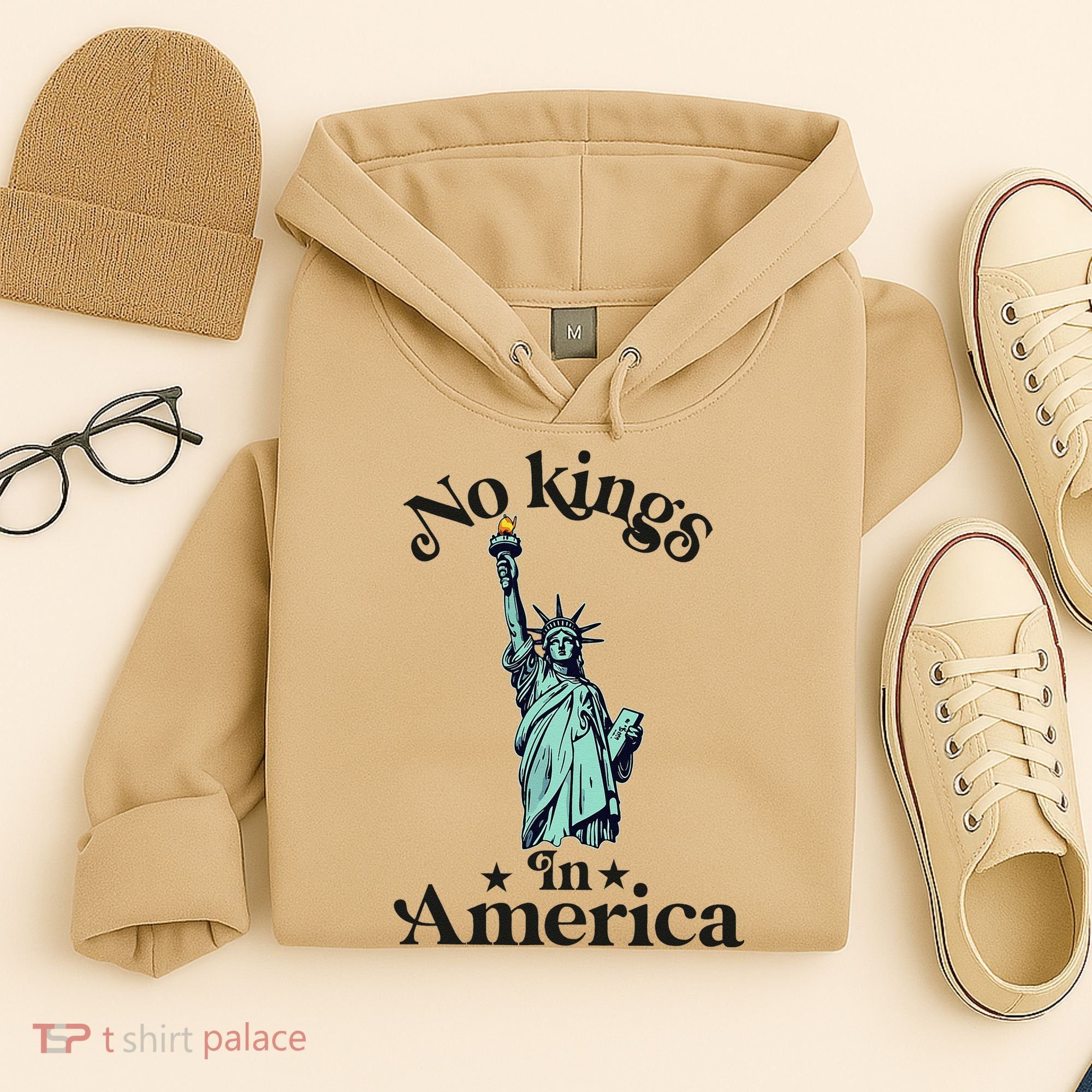 No Kings In America Flag Protest Save Democracy Hoodie
