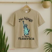 No Kings In America Flag Protest Save Democracy T-Shirt thumb 2