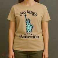 No Kings In America Flag Protest Save Democracy T-Shirt thumb 4