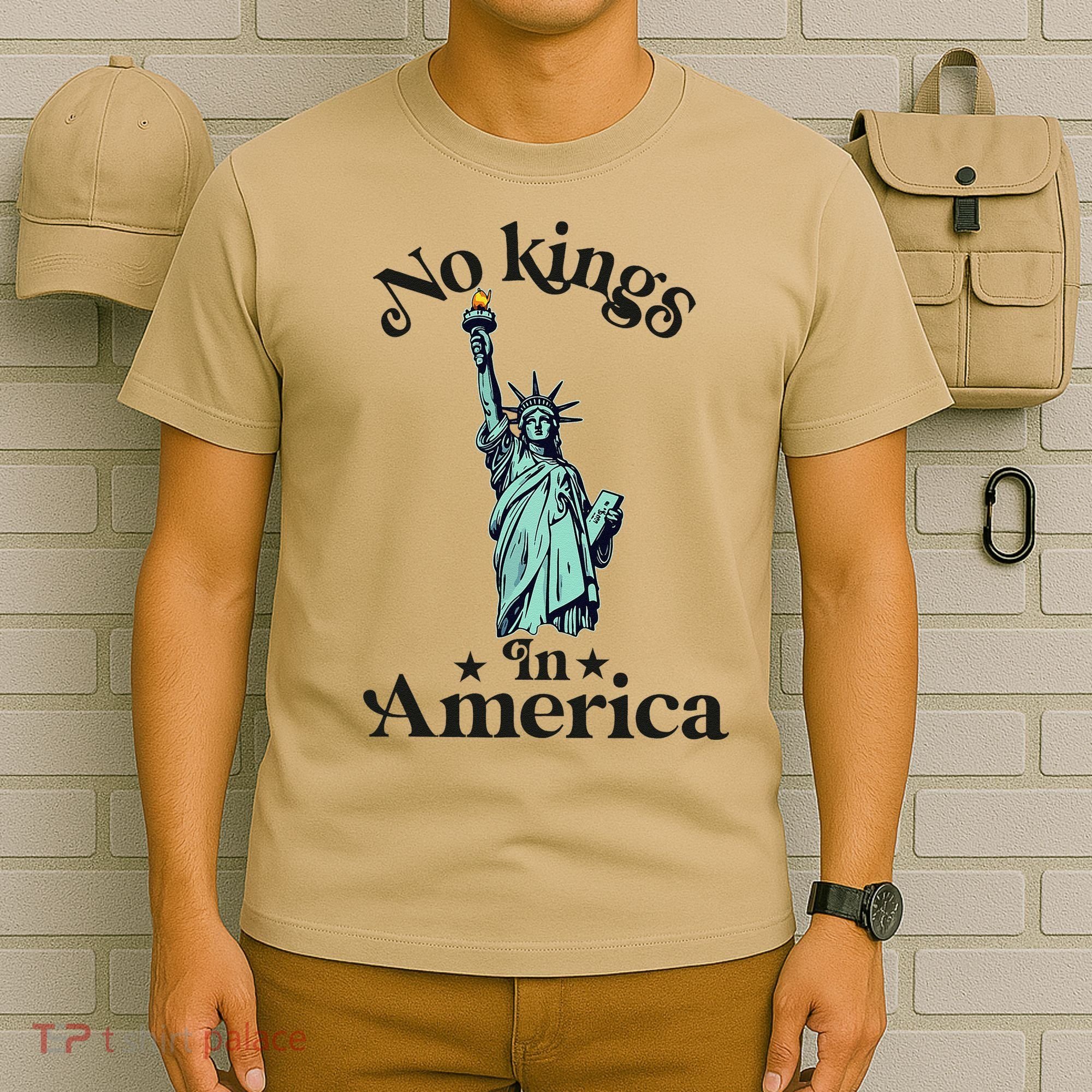 No Kings In America Flag Protest Save Democracy T-Shirt