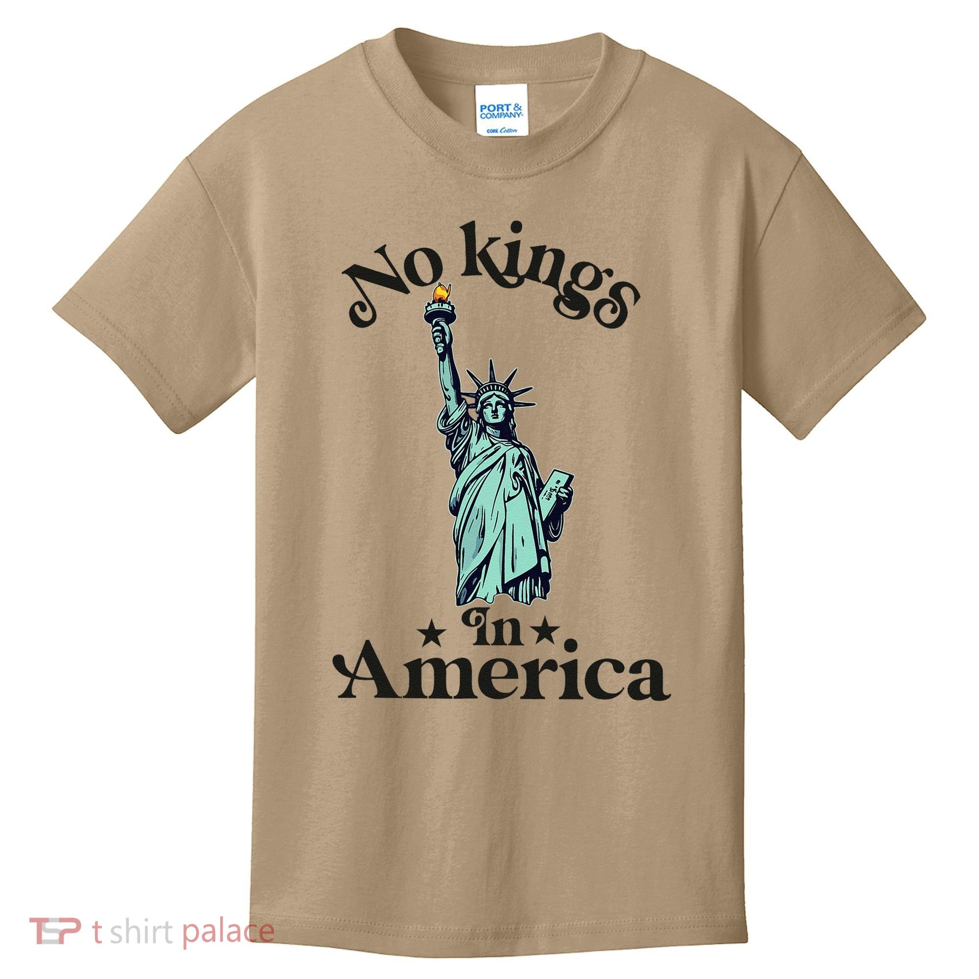 No Kings In America Flag Protest Save Democracy Kids T-Shirt