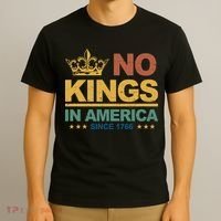 No Kings In America Vintage Democracy  T-Shirt thumb 3