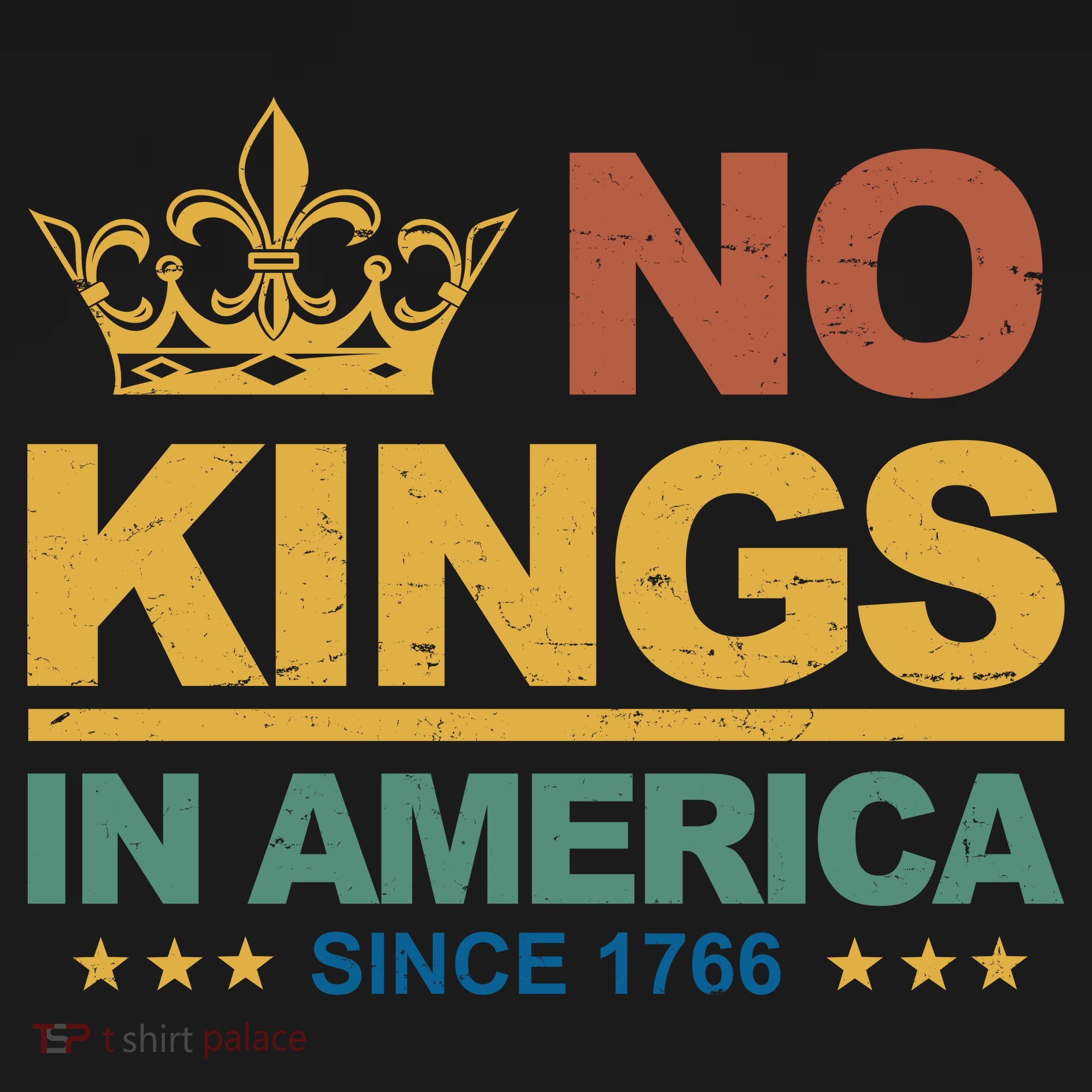 No Kings In America Vintage Democracy  T-Shirt