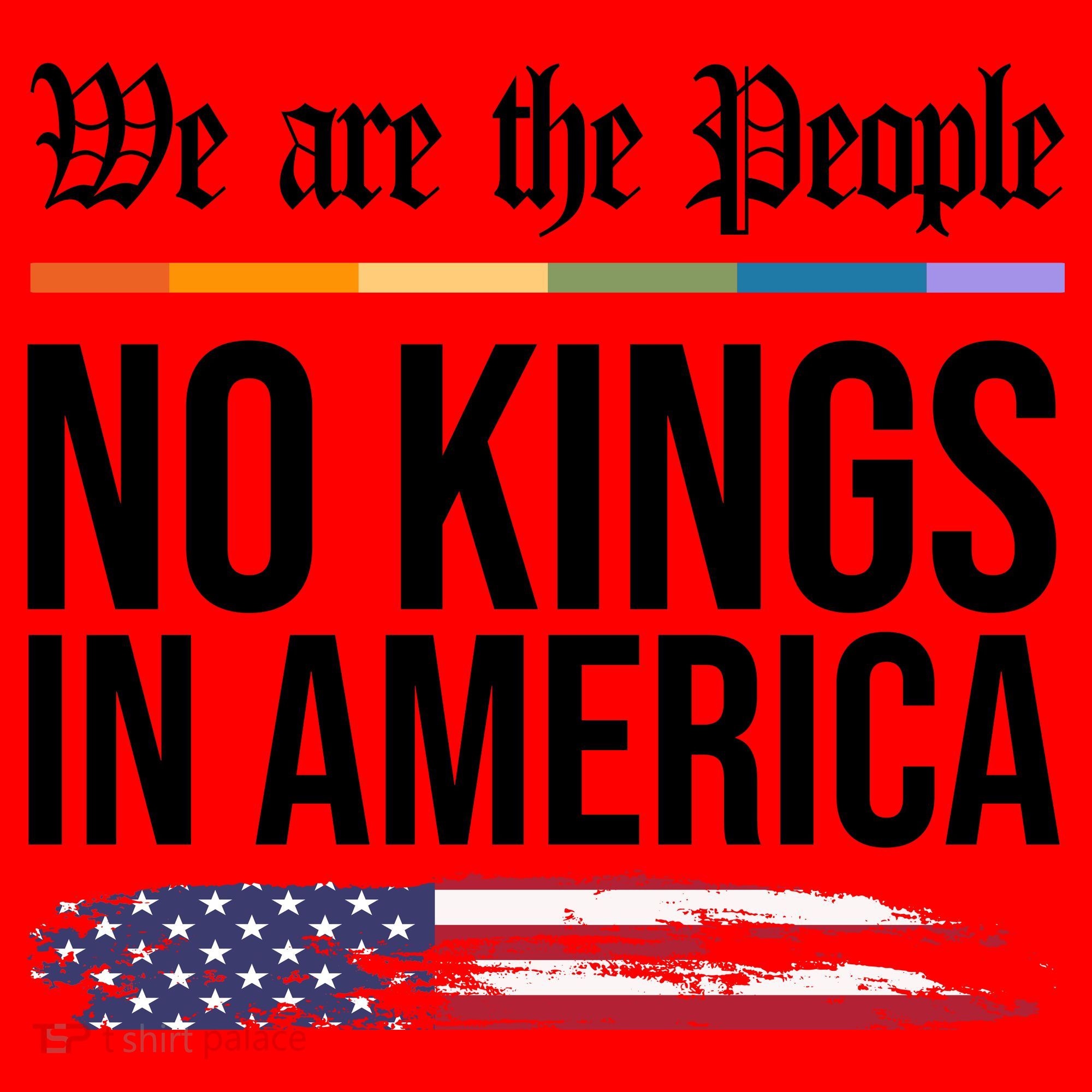 No Kings In America We The People Political Protest Santa Hat