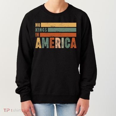 No Kings In America Flag Protest Save Democracy Women's Sweatshirt