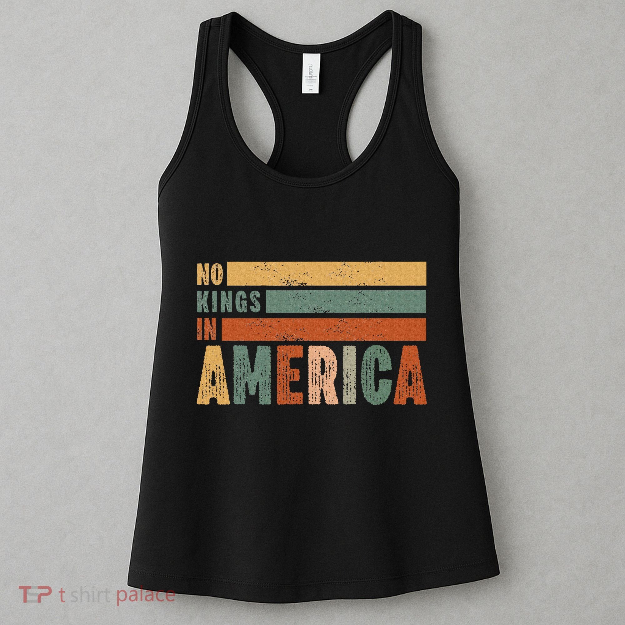 No Kings In America Flag Protest Save Democracy Women's Tank Top