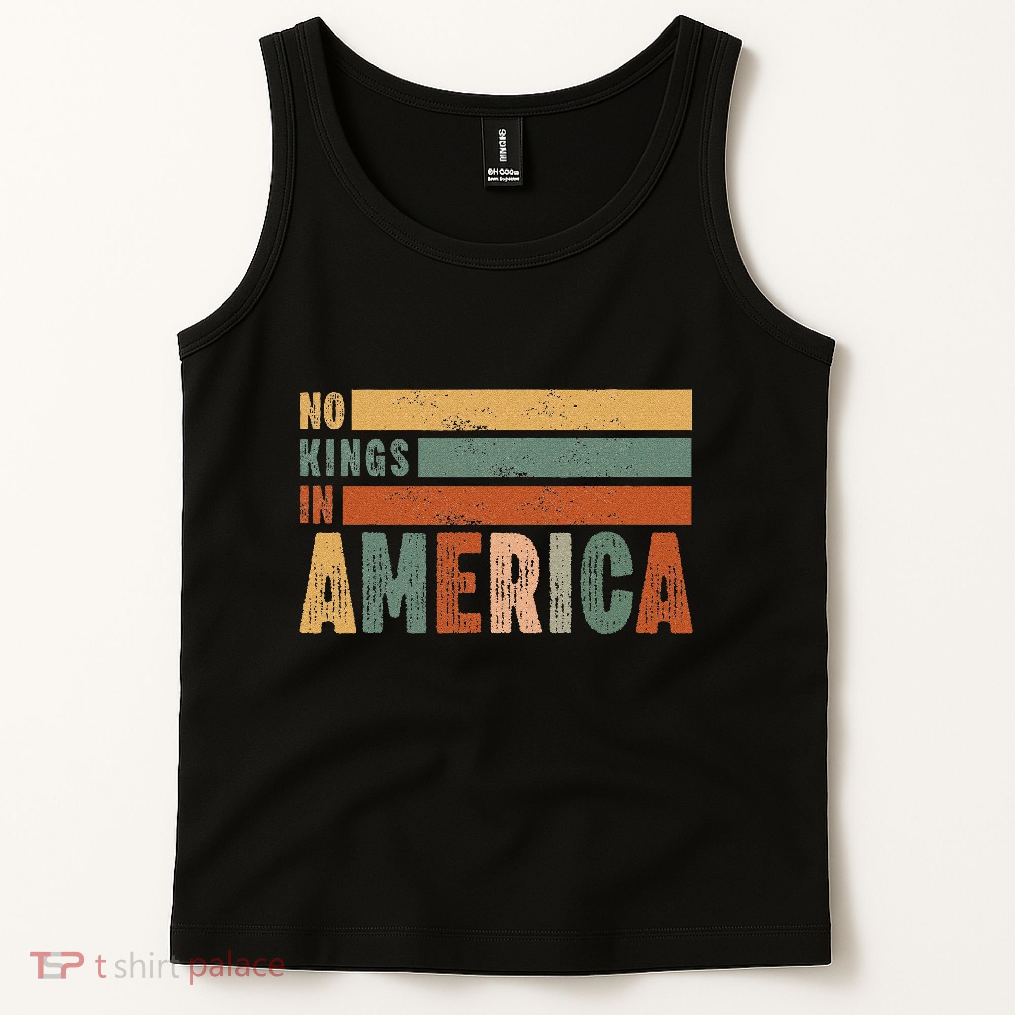 No Kings In America Flag Protest Save Democracy Tank Top