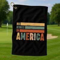 No Kings In America Flag Protest Save Democracy Golf Towel thumb 1
