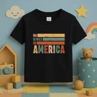 No Kings In America Flag Protest Save Democracy Toddler T-Shirt thumb 3
