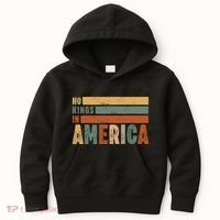 No Kings In America Flag Protest Save Democracy Kids Hoodie thumb 0