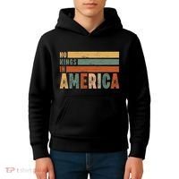 No Kings In America Flag Protest Save Democracy Kids Hoodie thumb 4