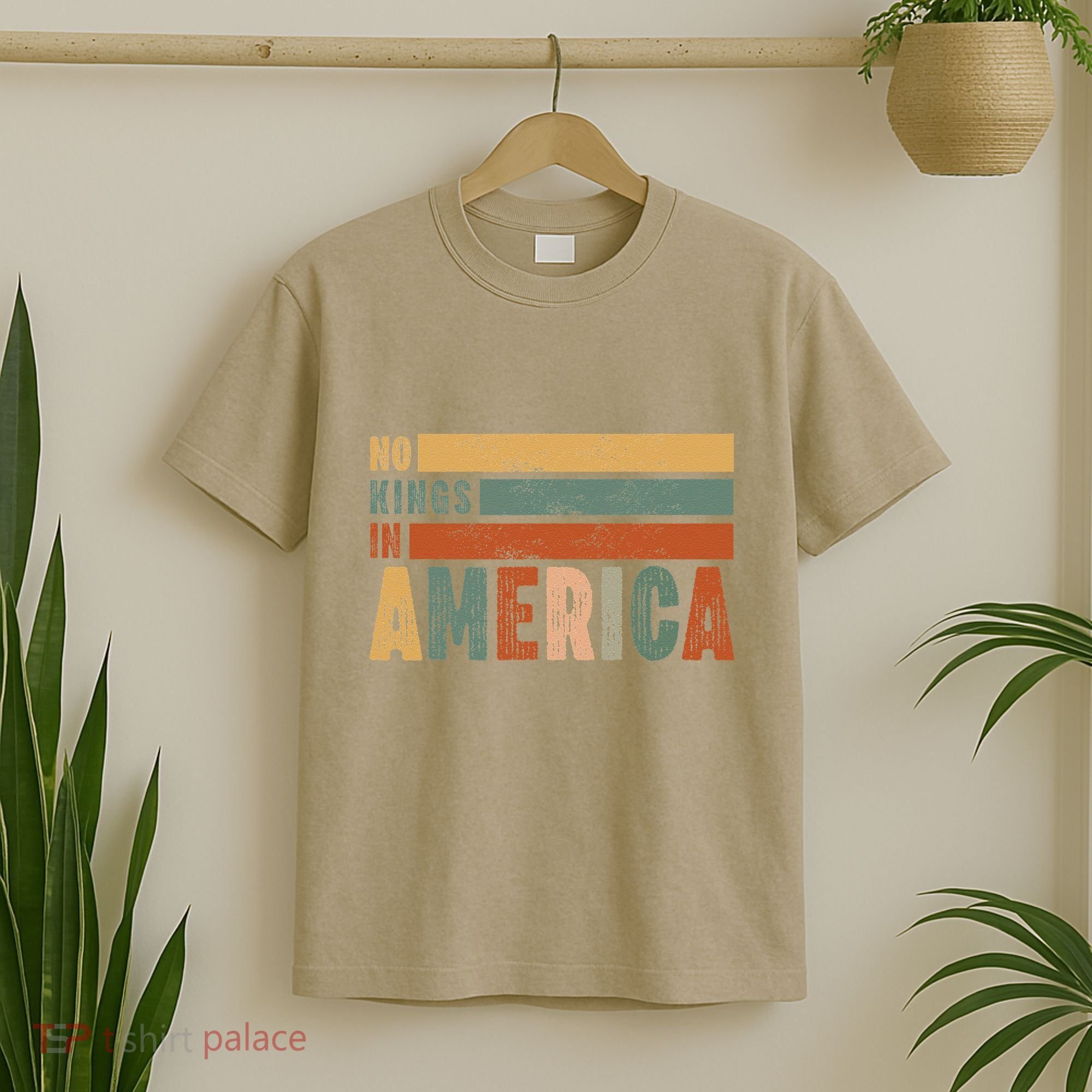No Kings In America Flag Protest Save Democracy T-Shirt