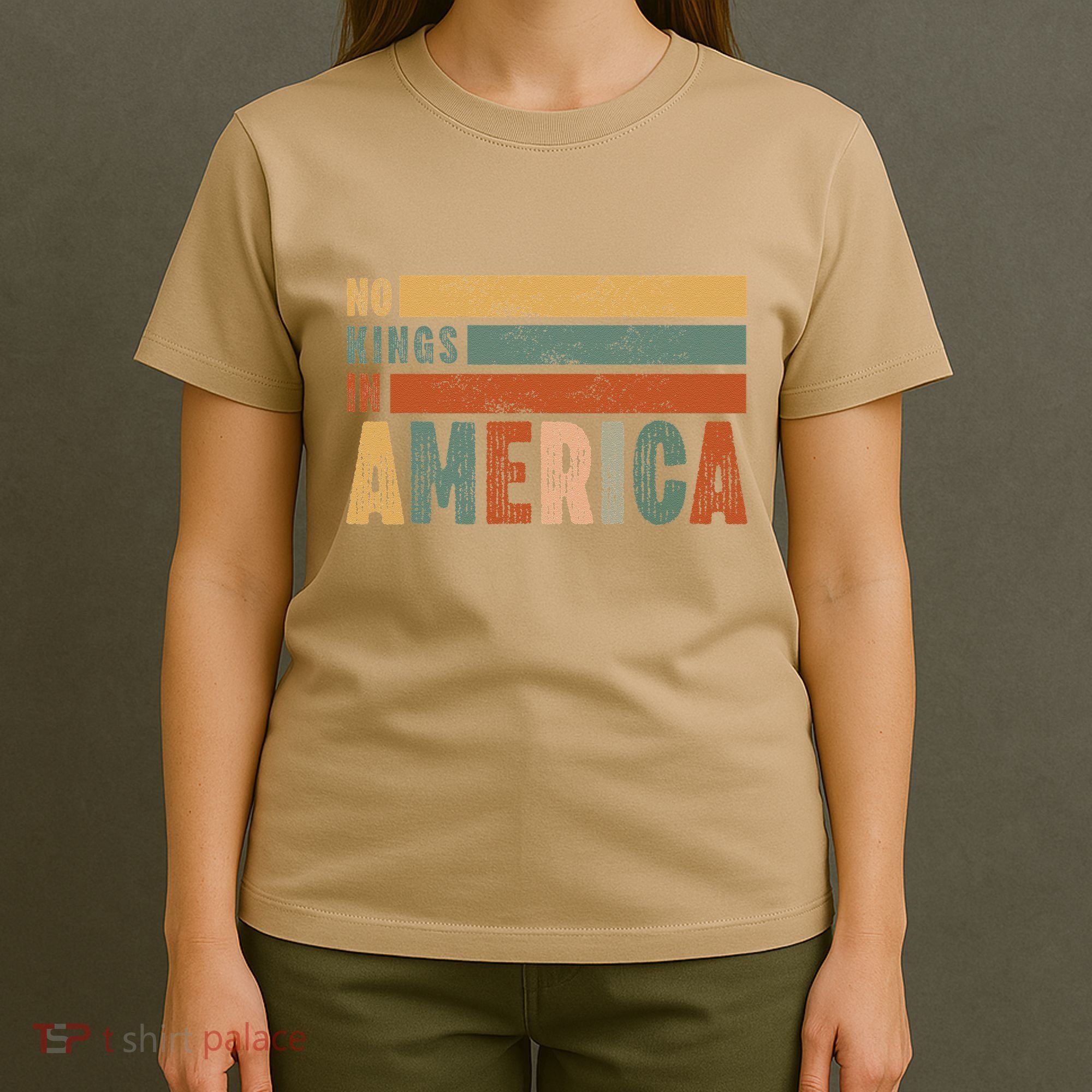 No Kings In America Flag Protest Save Democracy T-Shirt