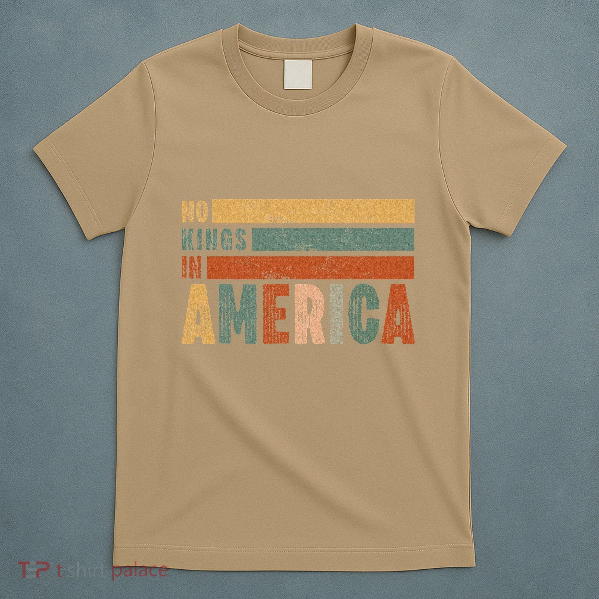 No Kings In America Flag Protest Save Democracy T-Shirt