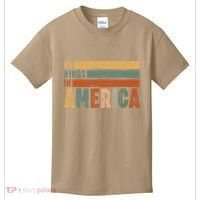 No Kings In America Flag Protest Save Democracy Kids T-Shirt thumb 0