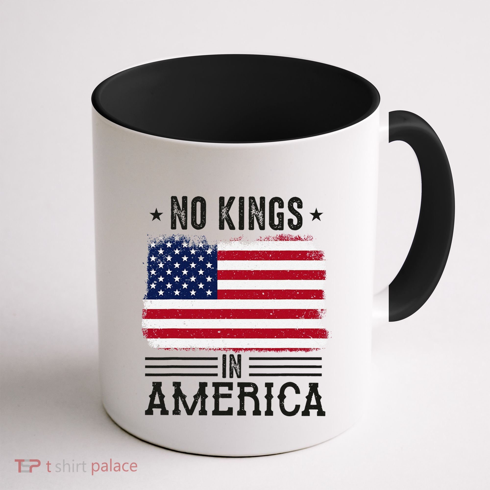 No Kings In America Flag Protest Save Democracy Coffee Mug