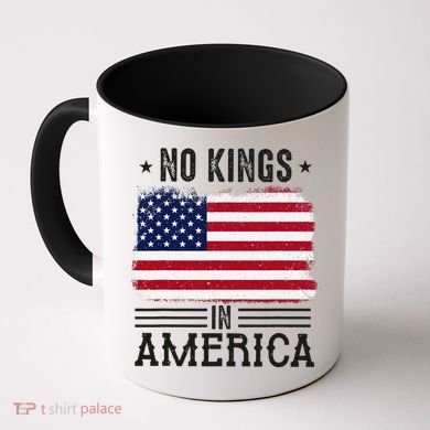 No Kings In America Flag Protest Save Democracy Coffee Mug