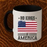 No Kings In America Flag Protest Save Democracy Coffee Mug thumb 2