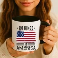 No Kings In America Flag Protest Save Democracy Coffee Mug thumb 3