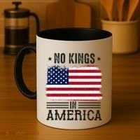 No Kings In America Flag Protest Save Democracy Coffee Mug thumb 4