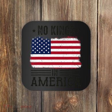 No Kings In America Flag Protest Save Democracy Coaster
