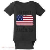No Kings In America Flag Protest Save Democracy Baby Bodysuit thumb 0