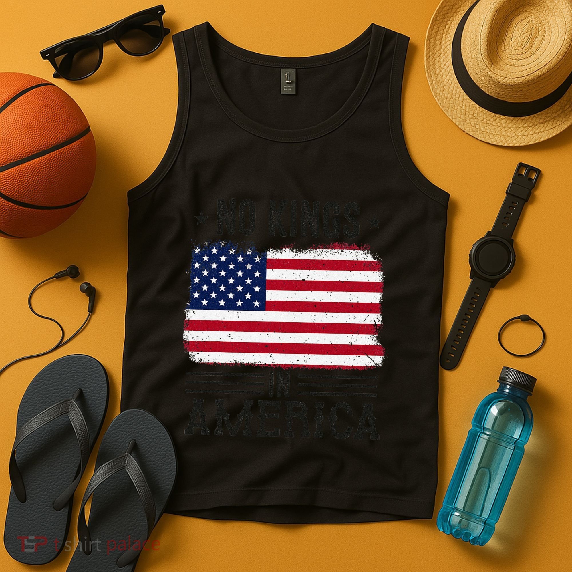 No Kings In America Flag Protest Save Democracy Tank Top