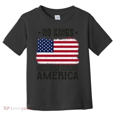 No Kings In America Flag Protest Save Democracy Toddler T-Shirt