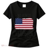 No Kings In America Flag Protest Save Democracy Women's T-Shirt thumb 0