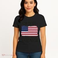 No Kings In America Flag Protest Save Democracy Women's T-Shirt thumb 4