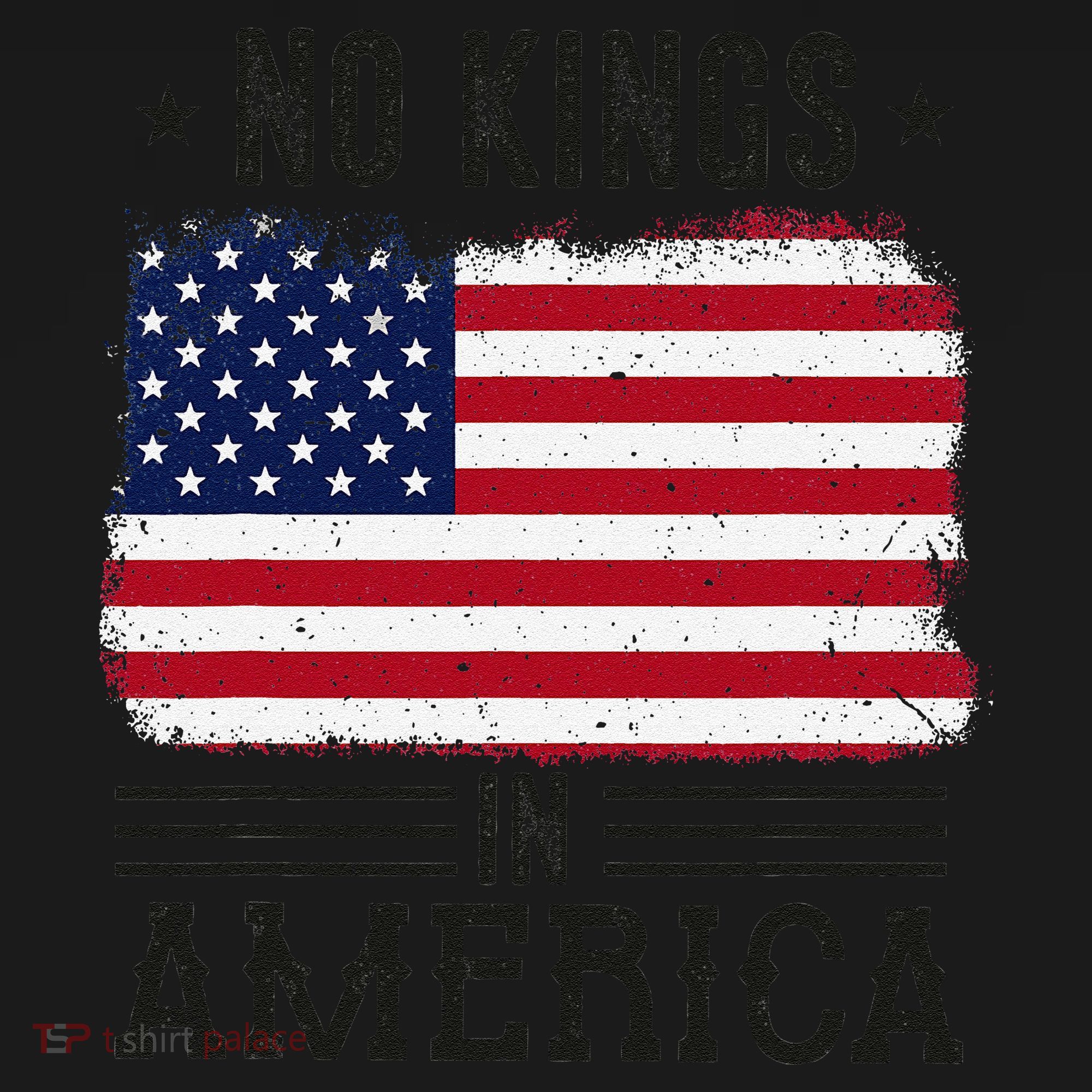 No Kings In America Flag Protest Save Democracy Women's T-Shirt