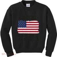No Kings In America Flag Protest Save Democracy Kids Sweatshirt thumb 0