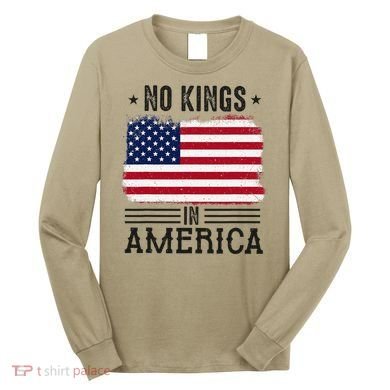 No Kings In America Flag Protest Save Democracy Long Sleeve Shirt