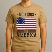 No Kings In America Flag Protest Save Democracy T-Shirt thumb 3