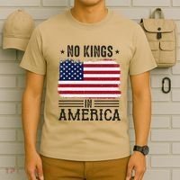 No Kings In America Flag Protest Save Democracy T-Shirt thumb 6