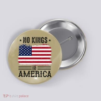 No Kings In America Flag Protest Save Democracy Button