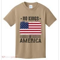 No Kings In America Flag Protest Save Democracy Kids T-Shirt thumb 0