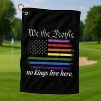 No Kings Live Here We The People Political Golf Towel thumb 1