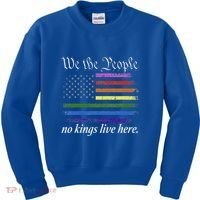 No Kings Live Here We The People Political Kids Sweatshirt thumb 0
