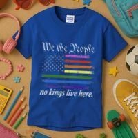 No Kings Live Here We The People Political Kids T-Shirt thumb 3
