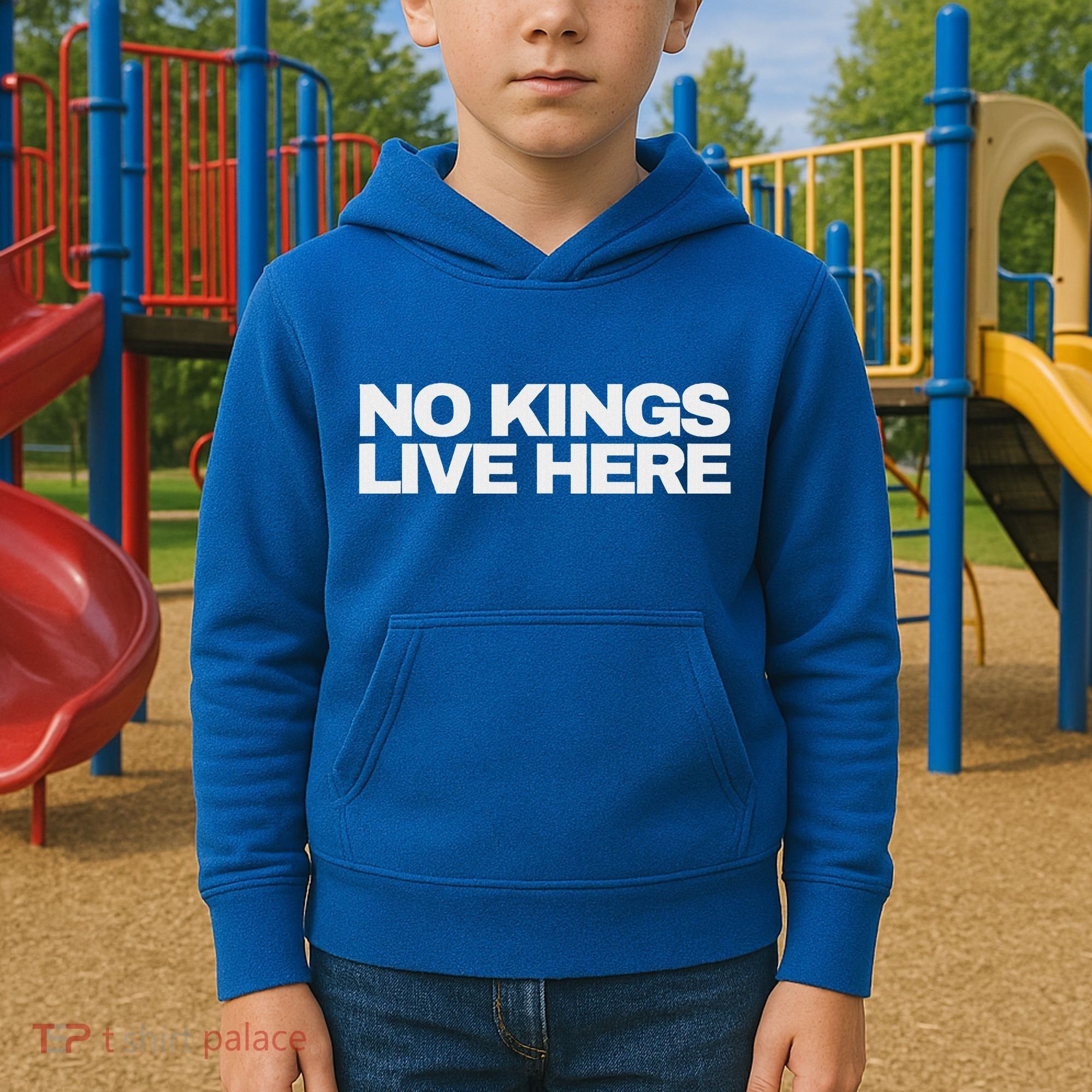 No Kings Live Here Kids Hoodie