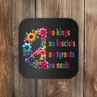 No Kings No Fascists No Tyrants No Nazis Coaster thumb 0