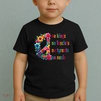 No Kings No Fascists No Tyrants No Nazis Toddler T-Shirt thumb 2