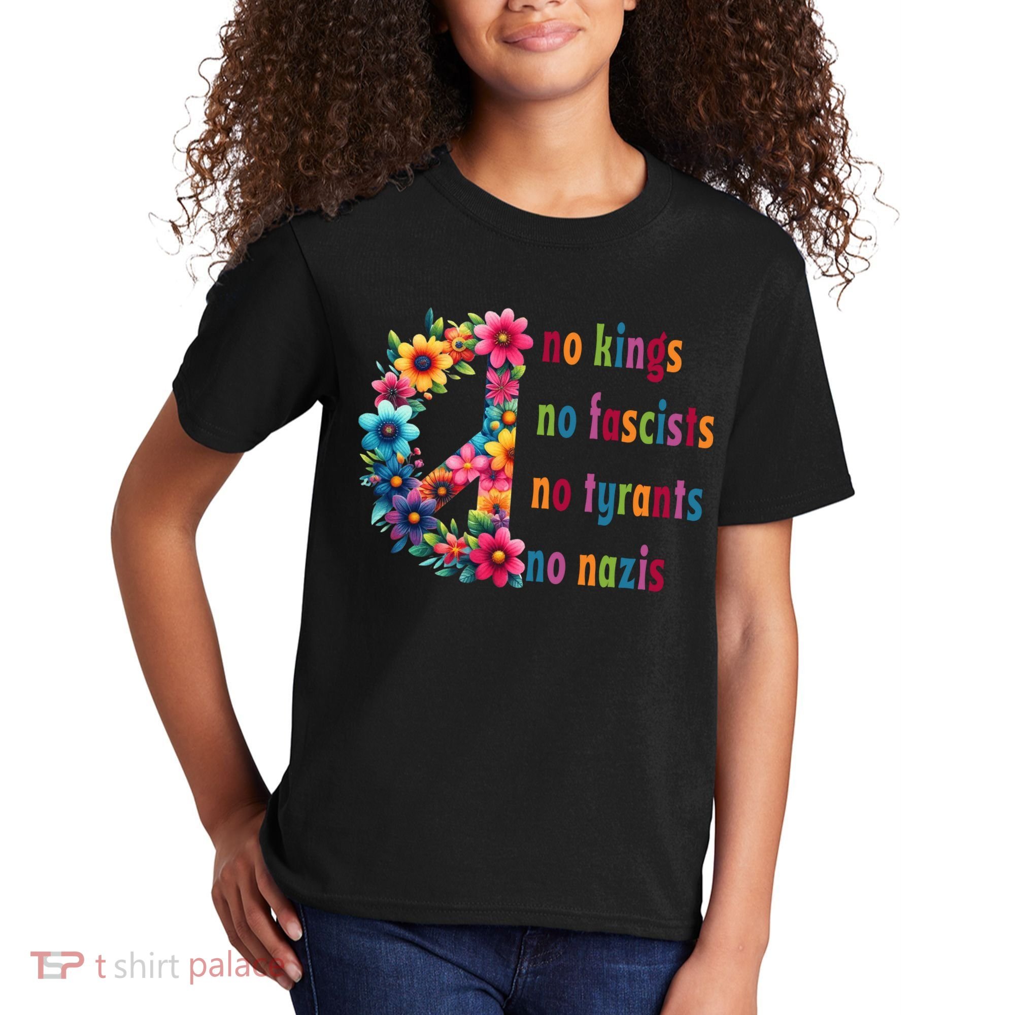 No Kings No Fascists No Tyrants No Nazis Kids T-Shirt