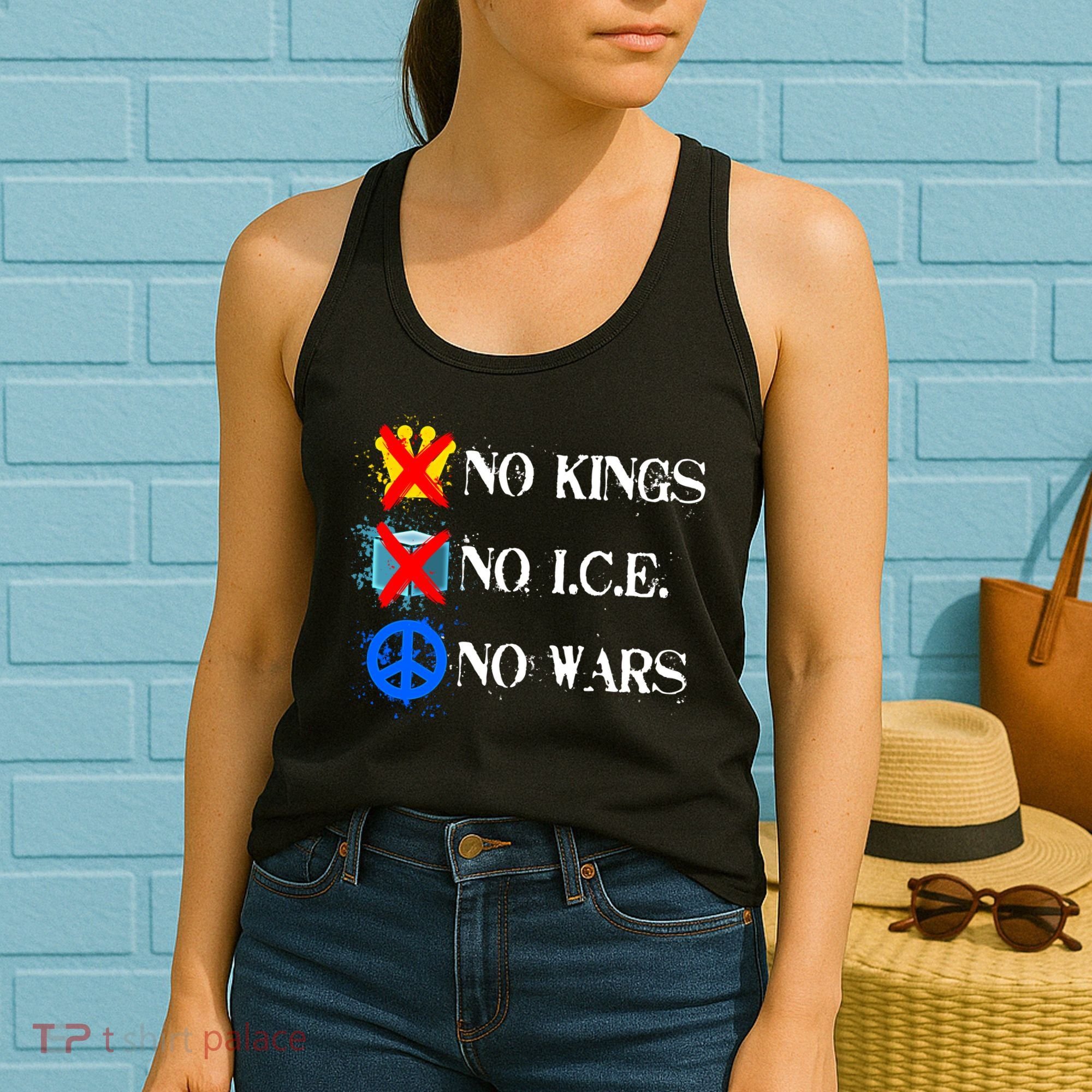 No Kings No I.C.E. No Wars Women's Tank Top