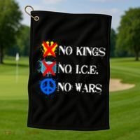 No Kings No I.C.E. No Wars Golf Towel thumb 1